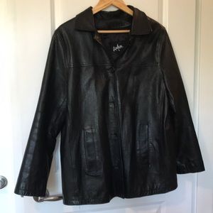 Black leather jacket